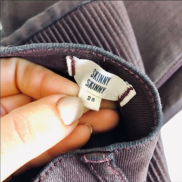 MADEWELL Maroon Waxed Coated Moto Zipper Ribbed Knee Ankle Skinny Pant Jeans 28 - Picture 4 of 7